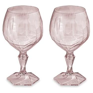 Imagem de Kit 2 Taça Plástica Para Água Suco Chá Gin Festa 350ml Tango Rosa - Uz