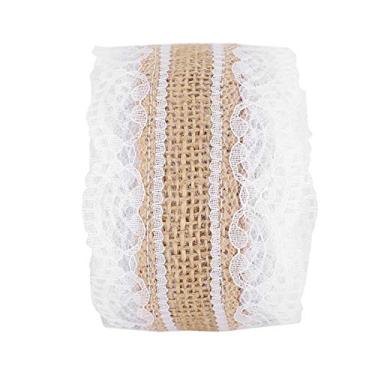 Imagem de Rolo de linho de renda, caixa de presente de 5 jardas decoração de costura de roupas com guarnições de renda branca cinto de fita DIY artesanato feito à mão (1)
