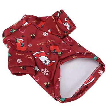 Imagem de Roupas de Natal para cães, fantasia de Natal para cães agradável para a pele refrescante para acessórios de Natal para animais de estimação para brincadeiras de festa (G)