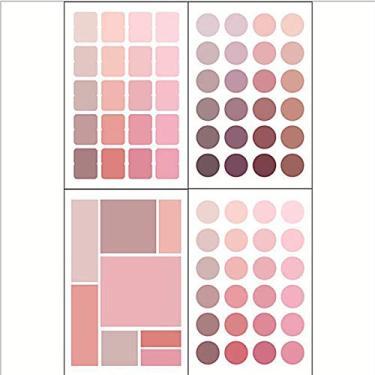 Imagem de Kiboule 4 Folhas de Etiquetas de Cor Gradiente Adesivo de Papelaria Bonito Adesivo para DIY Scrapbooking Diário Decoração de Documento Organização de Marcação