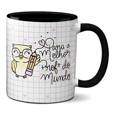 Imagem de Caneca Presente Para A Melhor Professora Do Mundo (Preta)