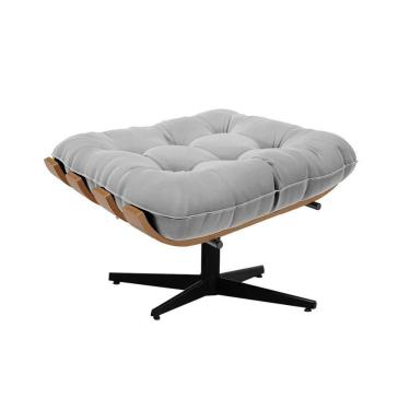 Imagem de Puff Giratório Costela Suede Cinza