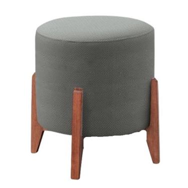 Imagem de Puff Banqueta Thor Luxo Madeira Maciça Premium Veludo Cinza