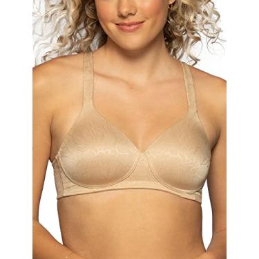 Imagem de Vanity Fair Sutiã feminino perfeito, cobertura total de brilho corporal, bojos levemente forrados até DD, Sem aro - Jacquard bege, 42D