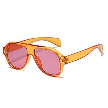 Imagem de Retro Punk Masculino Piloto Óculos de Sol Moda Rebites Decoração Gradiente Óculos Óculos UV400 Mulheres Tendência Roxo Óculos de Sol, Laranja rosa vermelha, A
