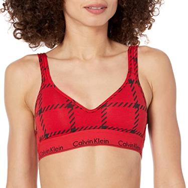 Imagem de Calvin Klein Bralette de algodão moderno, Painel de janela masculino vermelho rústico, M