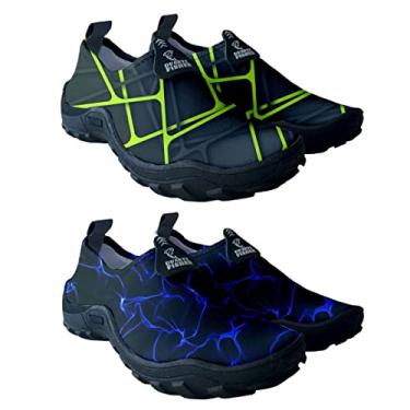 Imagem de Kit 2 Sapatilha Tenis Pesca Praia Aquática Hibrida Náutica Trilha dança Pilates Antiderrapante (42, CROC - FIRE BLUE)