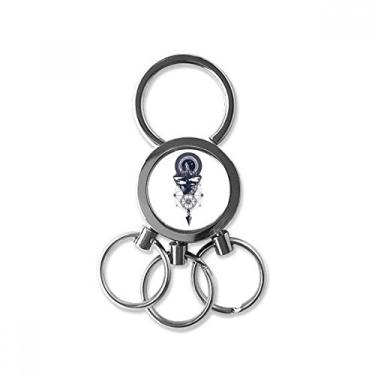 Imagem de Chaveiro Iceberg Compass Stars Art Pattern Aço Inoxidável Metal Chaveiro Chaveiro Carro Chaveiro Clipe Presente, Multicor