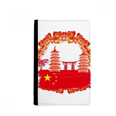 Imagem de Porta-passaporte porta-cartão porta-cartões porta-cartões da China Red National Flag Tower Notecase Burse, Multicolor