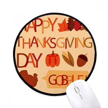 Imagem de DIYthinker Pumkin Dia de Ação de Graças Padrão Peru Mouse Pad Desktop Escritório Tapete Redondo para Computador