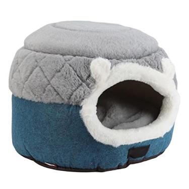 Imagem de Cama de Gato, Cama de Dormir Quente, Cama de Gatinho, Design Semi-caverna, Uso Duplo Multiuso para Gatos (S)