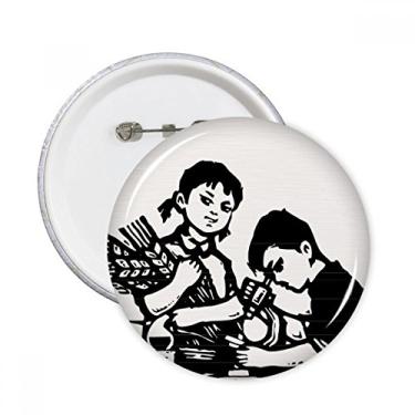 Imagem de Microscópio de trigo para meninos e meninas, alfinetes redondos, emblema, acessórios, decoração, 5 peças