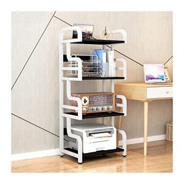 Imagem de KIZQYN Suporte de impressora para casa rack de impressora prateleira de chão mesa copiadora de escritório rack de armazenamento multicamadas tipo agulha impressora de mesa (cor: C-4 camada)