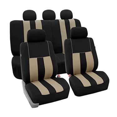 Imagem de FH Group Conjunto completo de capas de assento de carro - ajuste universal, capas de assento automotivas, capas de banco dianteiro baixo, compatível com airbag, banco dividido, capa de assento de
