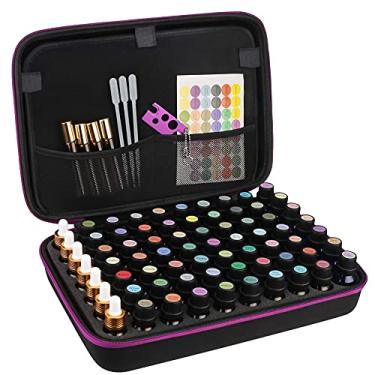 Imagem de Canboc Estojo de armazenamento para viagem com 70 frascos de óleo essencial – Comporta 5 ml 10 ml 15 ml 20 ml para garrafa de aromaterapia Young Living DoTERRA, estojo rígido para