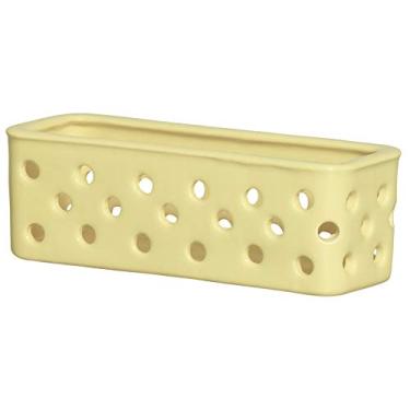 Imagem de Cestinha Alta Retangular Vasada Ceramicas Pegorin Creme