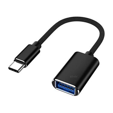 Imagem de A3vsbr cabo em náilon conector tipo otg USB-A pra type-c para smartphone macbook etc