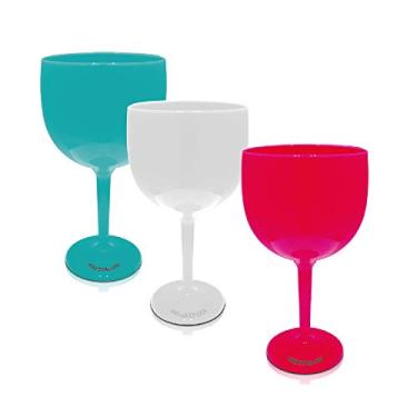 Imagem de Kit 3 Taças Gin Rosa, Azul tiffany e Branca Acrílico Ps