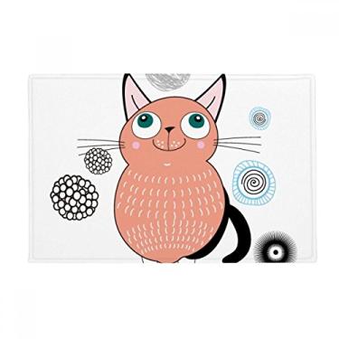 Imagem de DIYthinker Tapete antiderrapante para porta de banheiro Smile Animal Pink Cat