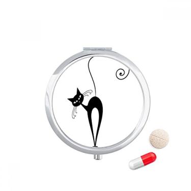 Imagem de Caixa de comprimidos com desenho de animal de Dia das Bruxas com cabeça inclinada para guardar remédios