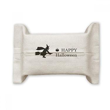 Imagem de Wizard Happy Ghost Fear Halloween Capa de papel para lenços faciais Bolsa de linho de algodão
