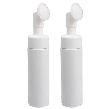 Imagem de Artibetter 2 frascos de espuma para bomba de espuma vazia 200 ml sabonete líquido portátil frasco de limpeza facial recipientes de cosméticos para viagem com cabeça de escova para casa ao ar livre (branco)