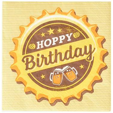 Imagem de Creative Converting Guardanapos de papel de aniversário Cheers Hoppy, marrom