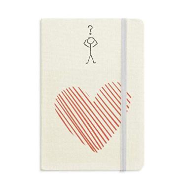 Imagem de Caderno de interrogação de Dia dos Namorados com desenho em coração vermelho A5