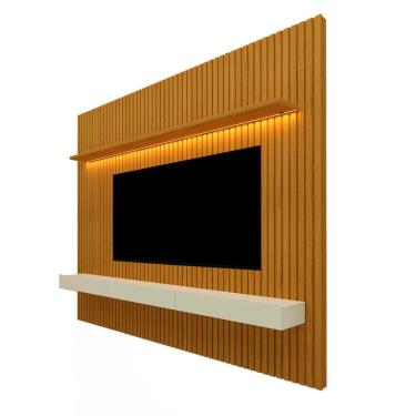 Imagem de Painel Nobre Com Nicho 230cm para TV até 85 Polegadas com LED Gelius Cor Naturale Off White