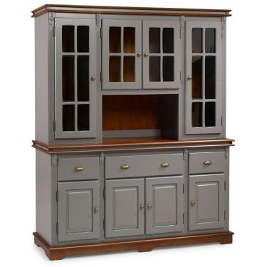 Imagem de Cristaleira Arca e Oratório com Nicho 8 Portas 3 Gavetas Manchester 2049 Linz Móveis - Cinza/Imbuia