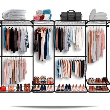 Imagem de Arara Cabideiro Aramado Trilho Sapateira Maleiro 3,10m PT