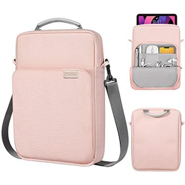 Imagem de MoKo Bolsa de transporte para tablet de 9 a 11 polegadas com alça de ombro serve para iPad Pro 11 2021/2020, iPad 9ª 8ª 7ª geração 10.2, iPad Air 4 10.9, iPad 9.7, Galaxy Tab A 10.1, rosa
