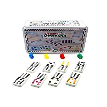 Imagem de Domino Mexicano Completo com Trem e Eixo 91 peças Hoyle Games