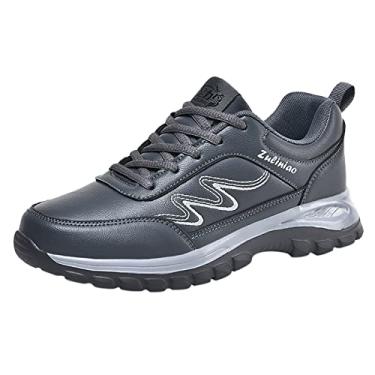 Imagem de YHEGHT Moda Outono Sapatos Esportivos Masculinos Sem Cadarço Textura Simples Estilo Casual 574v2 Tênis Masculino, Cinza escuro, 42 BR