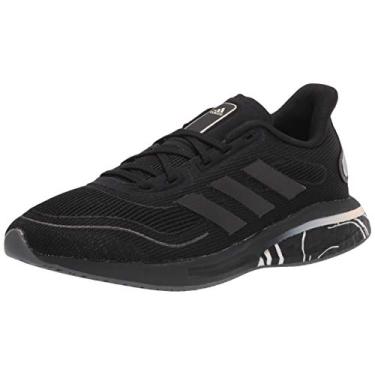 Imagem de adidas Tênis de corrida feminino Supernova, Tinta preta/preta/rosa (embalagem glamourosa), 7