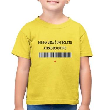 Imagem de Camiseta Algodão Infantil Minha Vida É Um Boleto Atrás Do Outro - Foca
