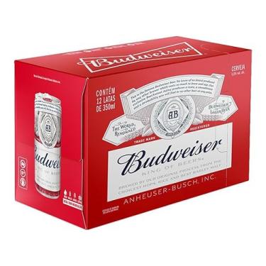 Imagem de Pack Cerveja Budweiser American Lager Sleek 350ML - 12 Unidades
