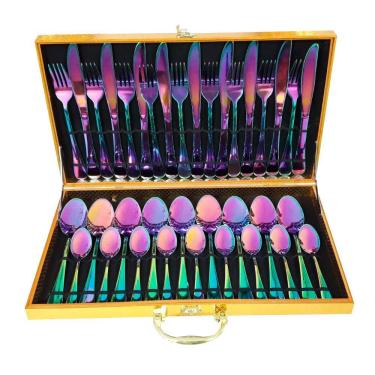 Imagem de Faqueiro em Aço Inox Rainbow Furta-Cor - 36 Peças - 21947