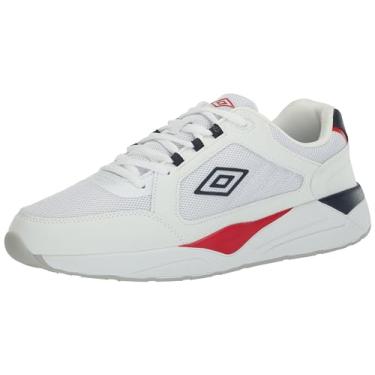 Imagem de Umbro Tênis Pang masculino, Branco/azul marinho/vermelho, 10