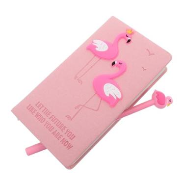 Imagem de LALAFINA Caderno Flamingo Diário Presente Bloco De Notas Presentes Do Flamingo Cadernos O Presente Bloco De Notas Flamingo Revista Papel Desenho Animado Viagem Rosa