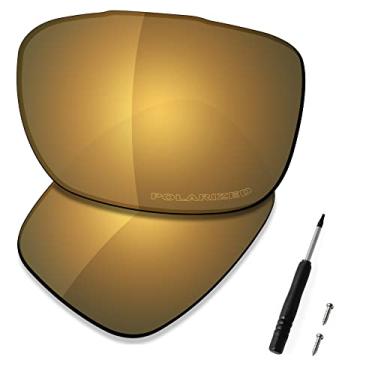 Imagem de SAUCER Lentes de substituição premium para óculos de sol Oakley TwoFace OO9189 | TwoFace Low Bridge Fit OO9256 de alta definição – Bronze dourado polarizado