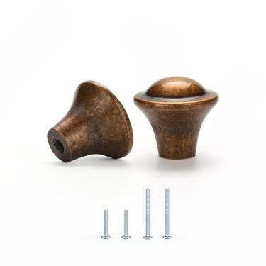 Imagem de Satanga Puxadores de armário de cozinha retro latão moderno puxadores de gaveta de furo único pacote de 10 ferragens decorativas para puxadores rústicos de cômoda porta de armário antigo móveis de