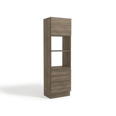 Imagem de Paneleiro De Cozinha Maxxi G750 Torre Quente C- 1 Porta E 3 Gavetas 70cm Nogal - Kappesberg