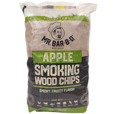 Imagem de Mr. Bar-B-Q Chips para defumador de madeira de maçã | Sabor defumado e frutado | Feito de 100% madeira de lei | lascas de madeira de maçã totalmente natural | Saco de 700 g | 05012