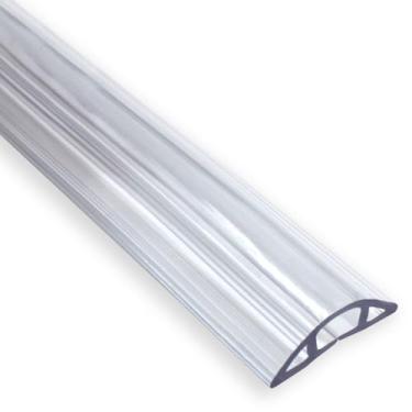 Imagem de Electriduct Capa de cabo de piso extrapequena de perfil baixo, protetor de cabo de plástico de 4,5 m, corretivo de fio de PVC com fita dupla face autoadesiva - transparente/transparente