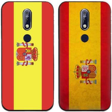 Imagem de 2 peças retrô bandeira da Espanha impressa TPU gel silicone capa de telefone traseira para Nokia (Nokia 7.1)