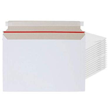 Imagem de FengWu - Pacote com 50 envelopes rígidos de papelão de 35 x 28 cm, brancos, autovedantes, para documentos e outros itens