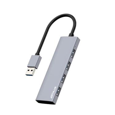 Imagem de ANYPLUS Hub USB, hub USB 3.0, divisor USB ultrafino, extensor USB portátil de 4 portas, hub USB para laptop, PC, MacBook, iMac, Surface Pro, Mac Pro, Flash Drive, XPS 【Cinza】