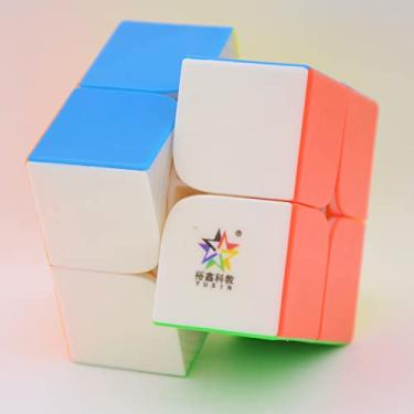 Imagem de Bukefuno Cubo Magnético de Velocidade Yuxin Little Magic 2x2 YuXin Little Magic M 2x2x2 Cubos Mágicos Sem Adesivo Cubo Mágico