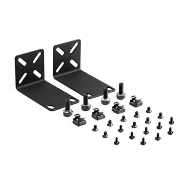 Imagem de PhyinLan Kit de montagem em rack para interruptores de 32 cm, orelhas ajustáveis para Netgear, Cisco, D-Link, TRENDnet e produtos Dell, suporte de equipamento de 32 cm de largura a 48 cm, distância ajustável do orifício 14-30 mm